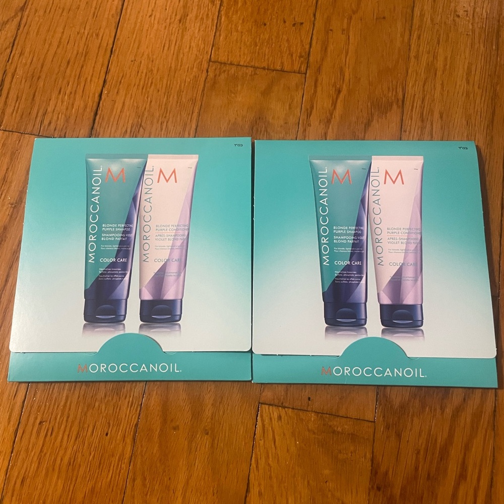 Moroccanoil Blonde Perfecting Purple Shampoo Conditioner Travel Size